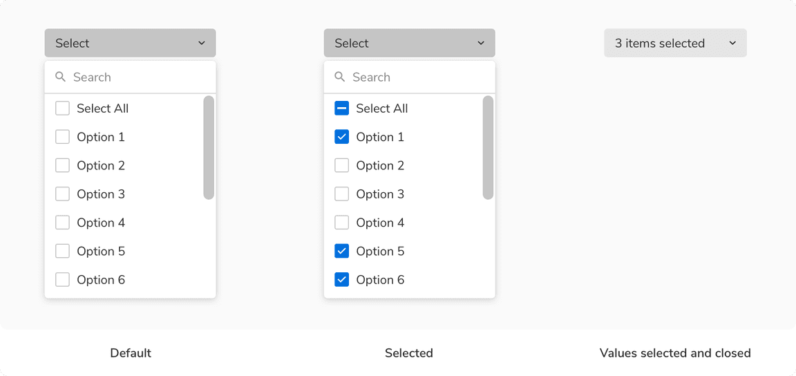 Multi-select behavior of dropdown for options less than or equal to a threshold