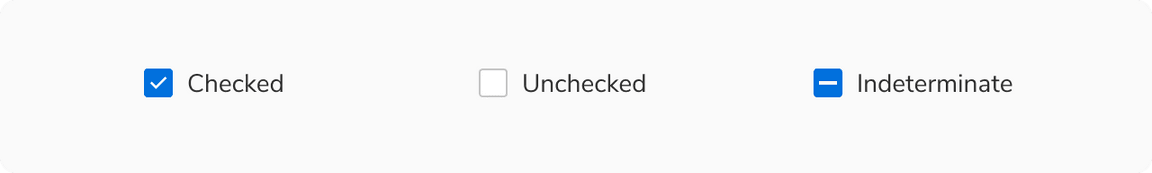 Selection states of a checkbox