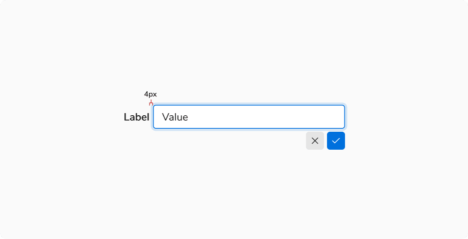 Recommended minimum spacing between the label and field