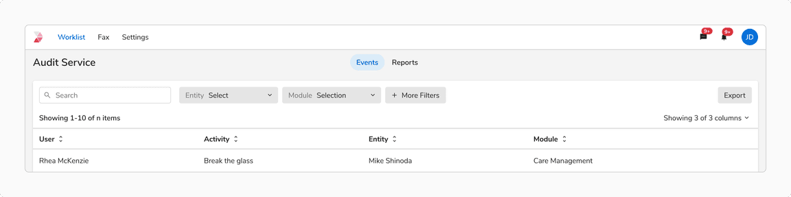 Global bulk actions in table