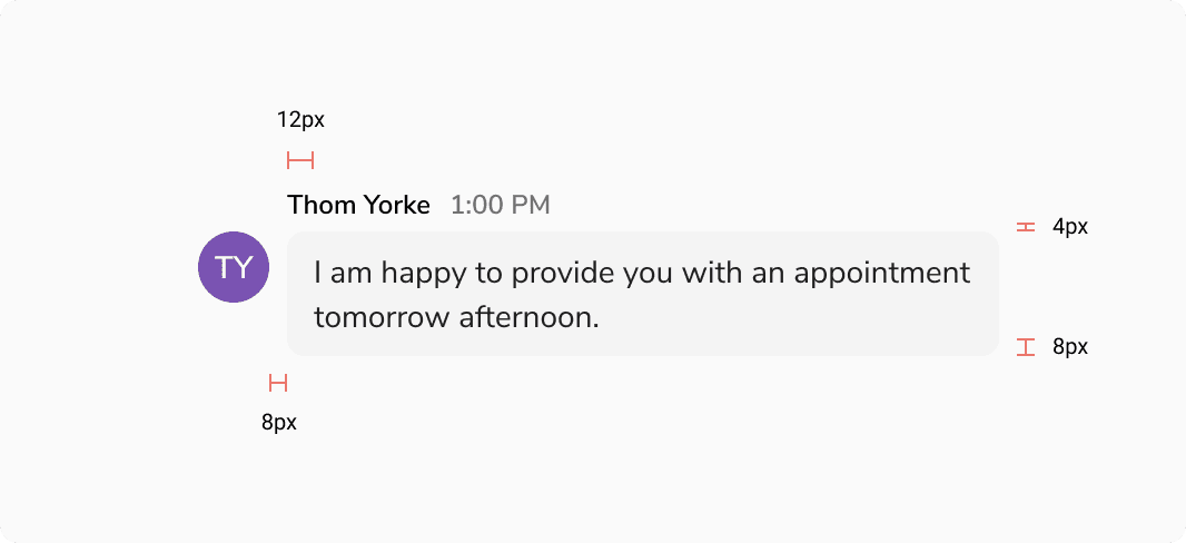 Structure - Incoming Message - With Avatar and Metadata