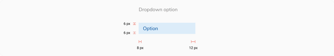 Structure of dropdown options