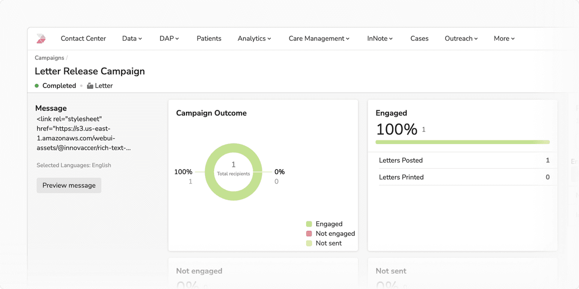 Browser Tab Title: Letter Release Campaign - Campaigns | Innovaccer