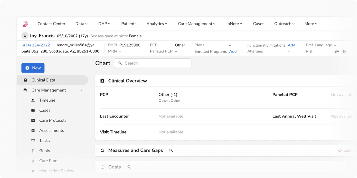 Browser Tab Title: Clinical Data - Francis Joy | Innovaccer