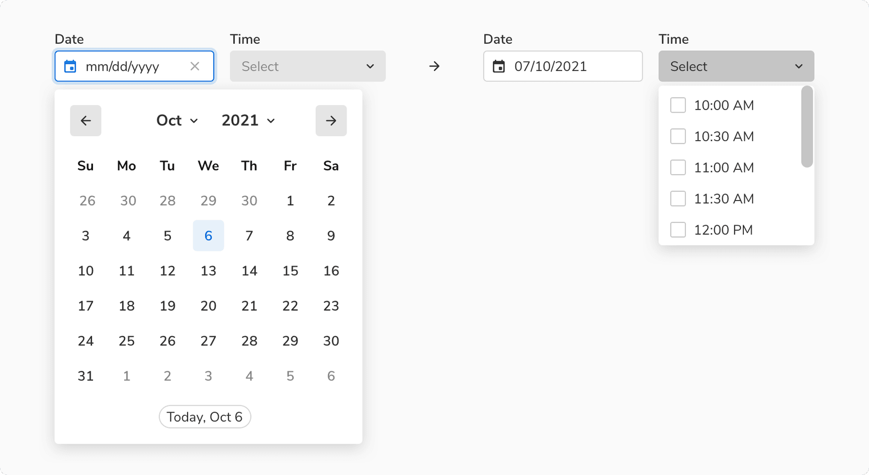 Using date and time picker together