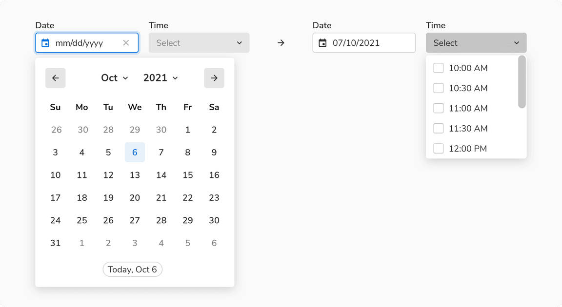 Using date and time picker together
