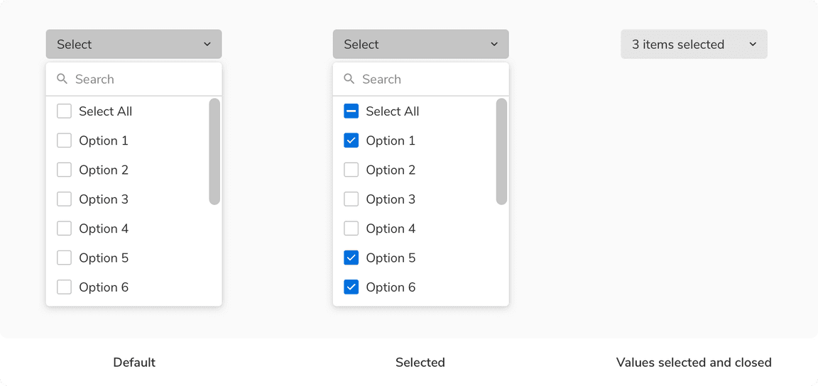 Multi-select behavior of dropdown for options less than or equal to a threshold