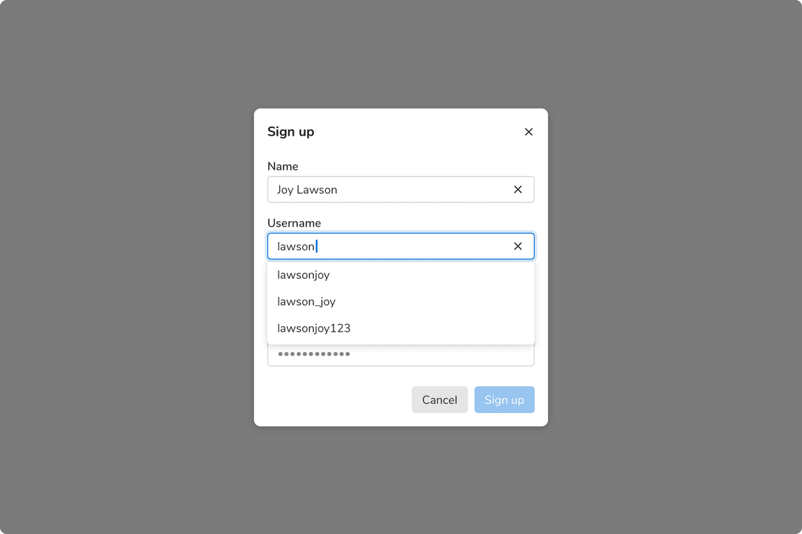 An auto-suggestion field