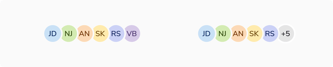 [Left] Six avatars vs [Right] More than six avatars